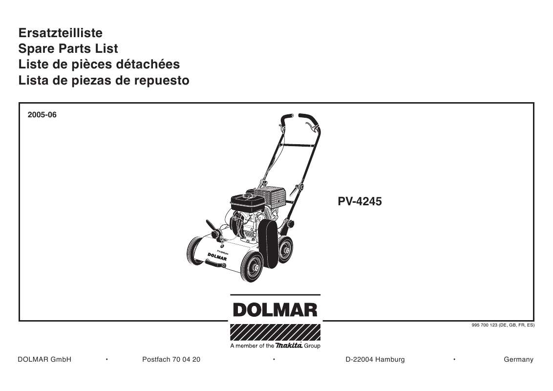 Guide utilisation  DOLMAR PV-4245  de la marque DOLMAR