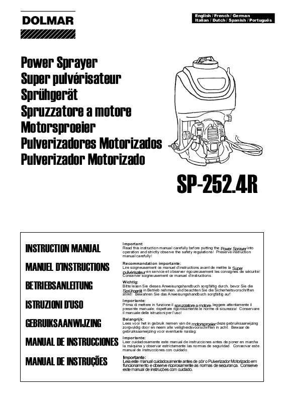 Guide utilisation  DOLMAR SP-252.4R  de la marque DOLMAR