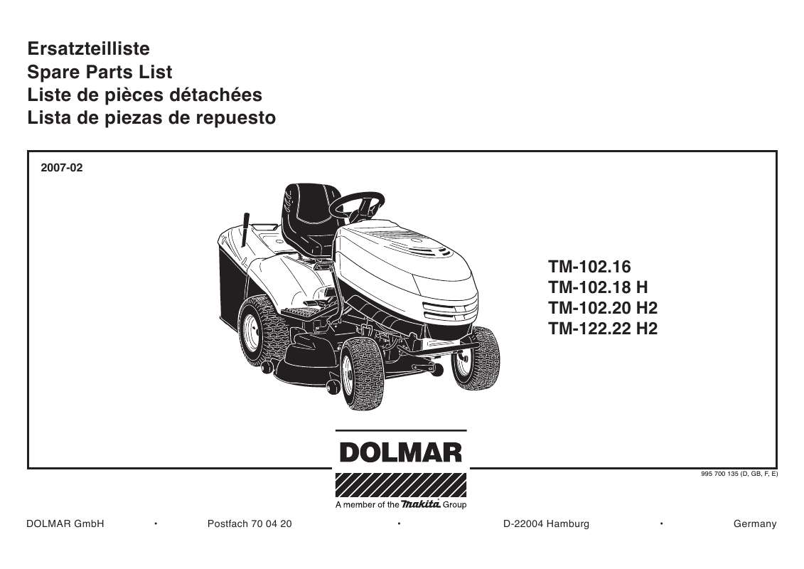 Guide utilisation  DOLMAR TM-102.16  de la marque DOLMAR