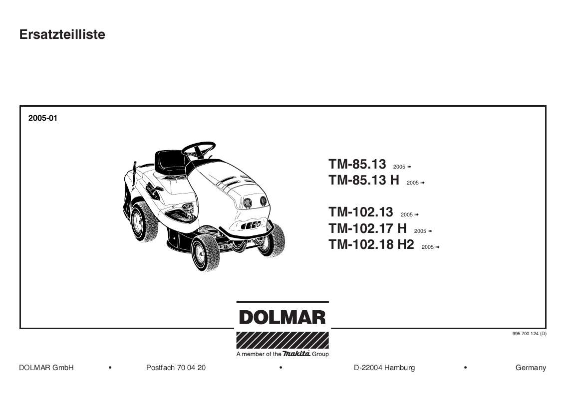 Guide utilisation  DOLMAR TM-85.13  de la marque DOLMAR