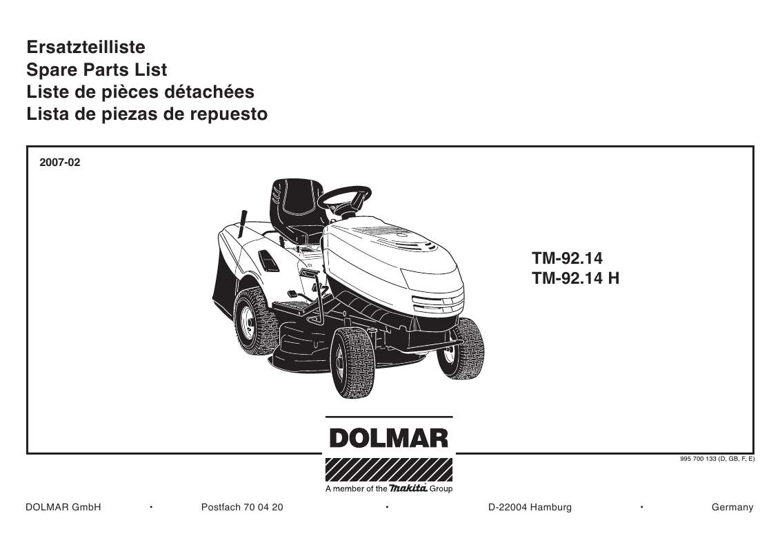 Guide utilisation  DOLMAR TM-92.14  de la marque DOLMAR