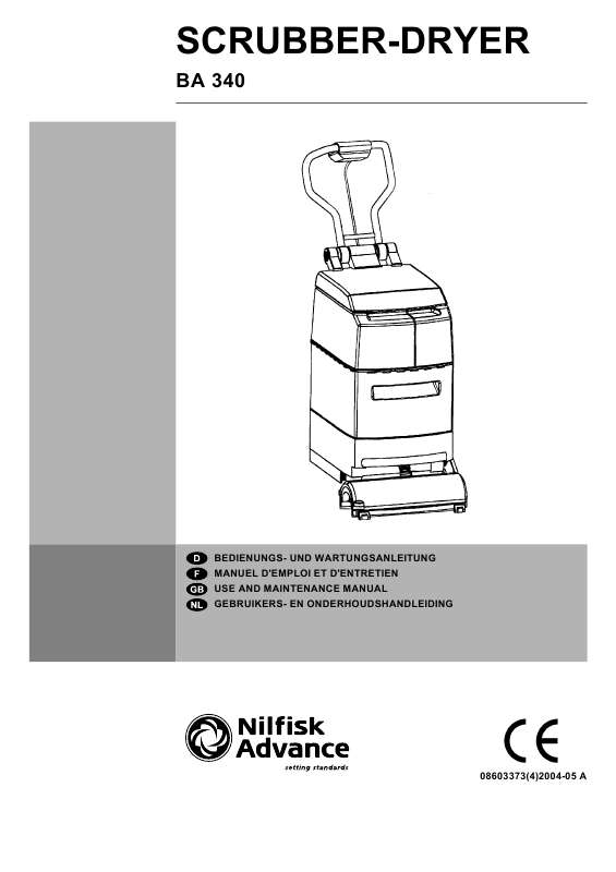 Guide utilisation NILFISK BA  de la marque NILFISK