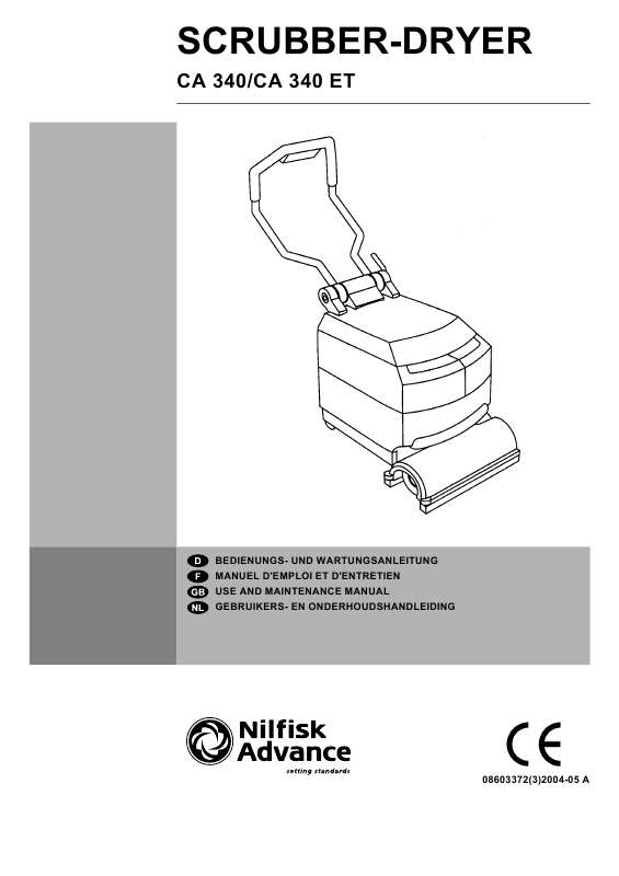 Guide utilisation NILFISK CA 340 ET  de la marque NILFISK