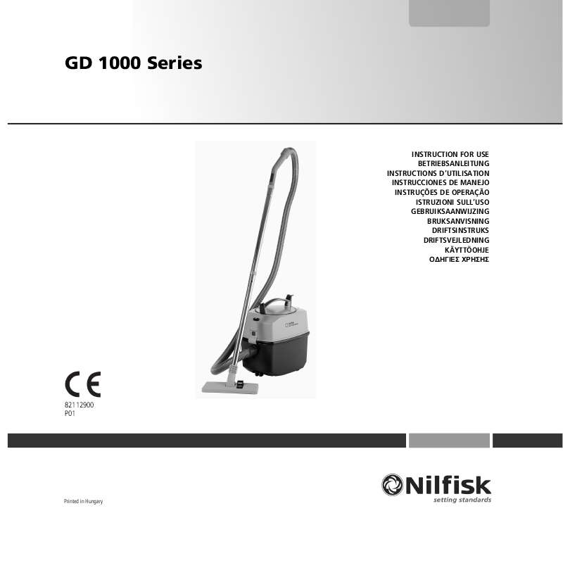 Guide utilisation NILFISK GD 1000 de la marque NILFISK