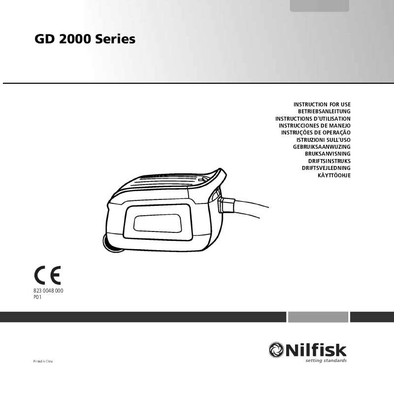 Guide utilisation NILFISK GD 2000 de la marque NILFISK