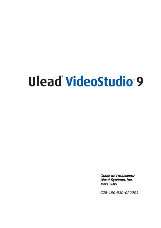 Guide utilisation ULEAD VIDEO STUDIO 9  de la marque ULEAD