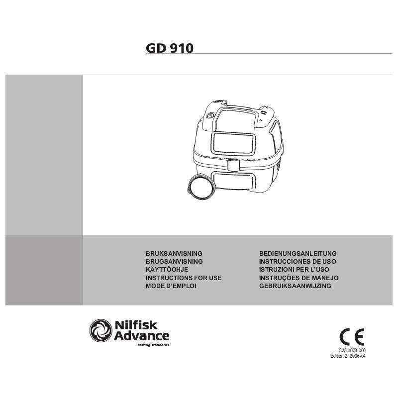 Guide utilisation NILFISK GD 910 de la marque NILFISK