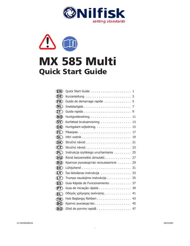 Guide utilisation NILFISK MX 585 MULTI  de la marque NILFISK