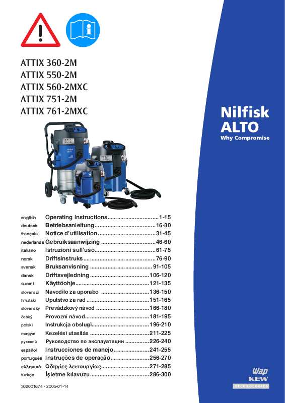 Guide utilisation NILFISK ATTIX 30 H  de la marque NILFISK
