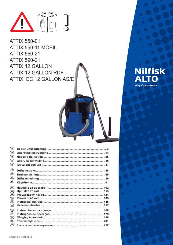 Guide utilisation NILFISK ATTIX 5  de la marque NILFISK