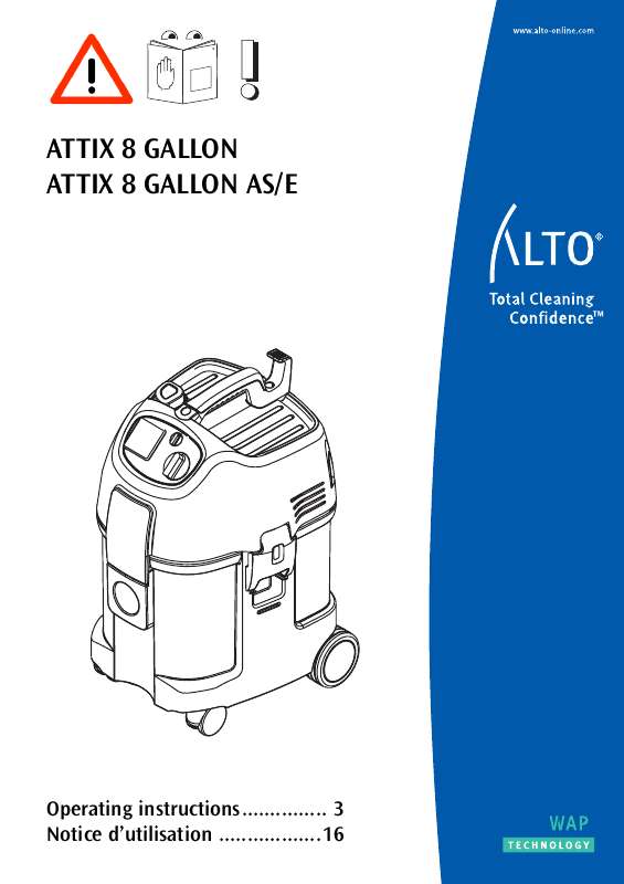 Guide utilisation NILFISK ATTIX 8 GALLON  de la marque NILFISK