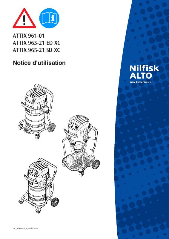 Guide utilisation NILFISK ATTIX 961-01  de la marque NILFISK