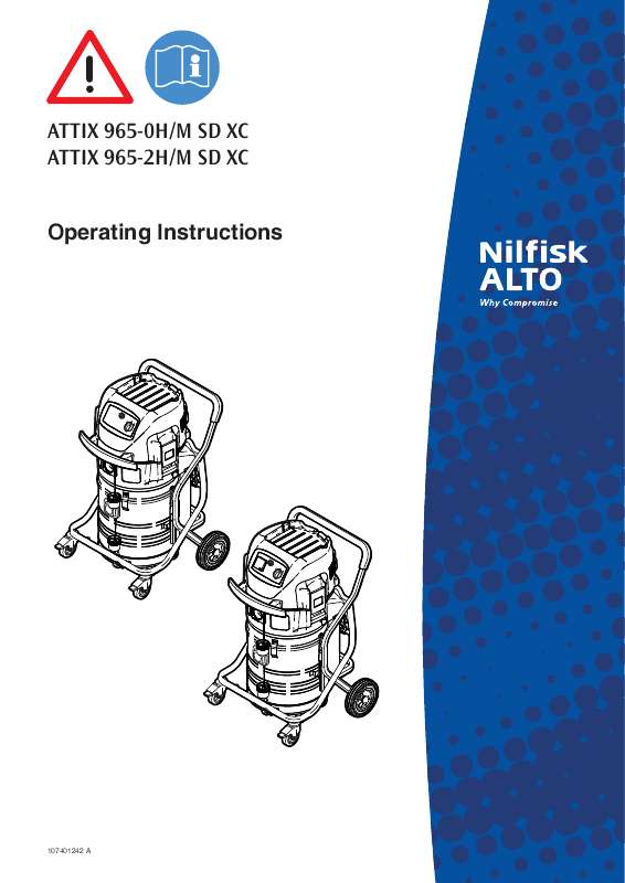 Guide utilisation NILFISK ATTIX 965-0H-M SD XC  de la marque NILFISK