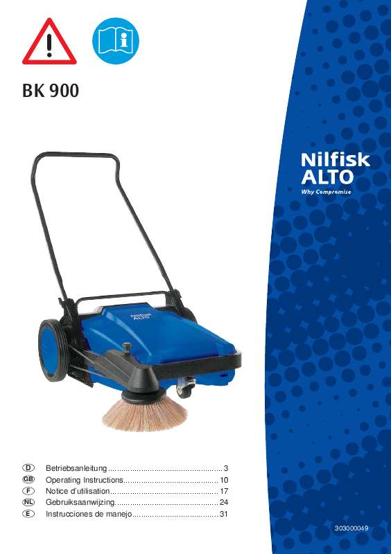 Guide utilisation NILFISK BK 900  de la marque NILFISK
