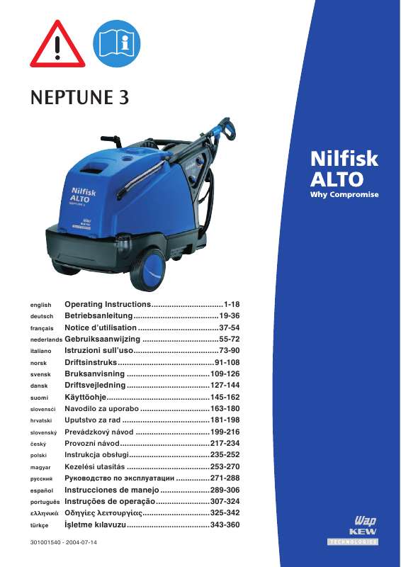 Guide utilisation NILFISK NEPTUNE 3  de la marque NILFISK