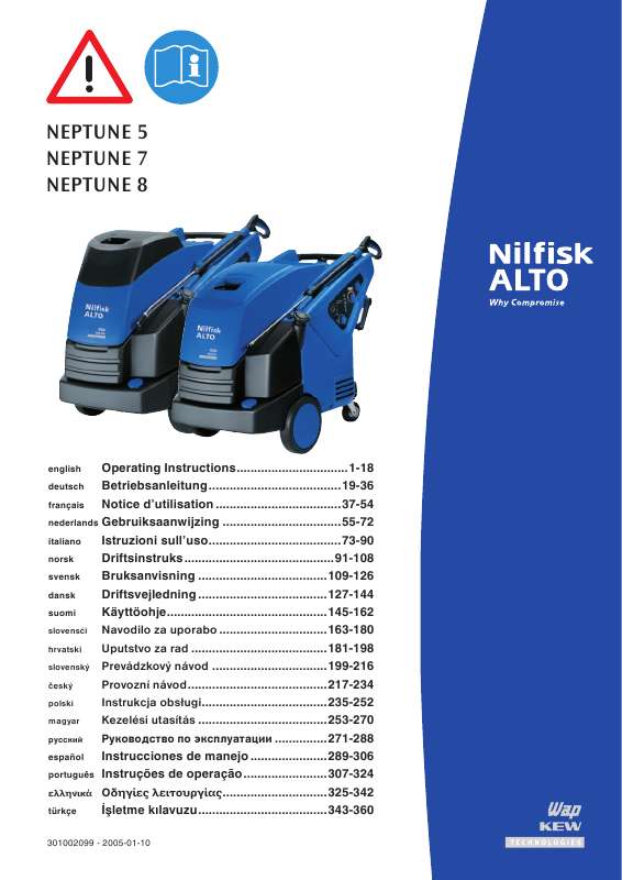 Guide utilisation NILFISK NEPTUNE 5  de la marque NILFISK
