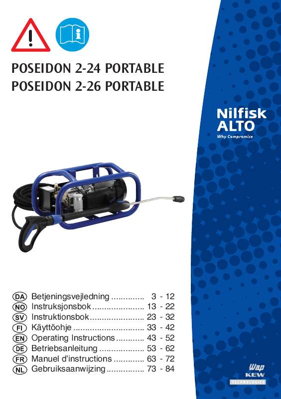 Guide utilisation NILFISK POSEIDON 2 PORTABLE  de la marque NILFISK