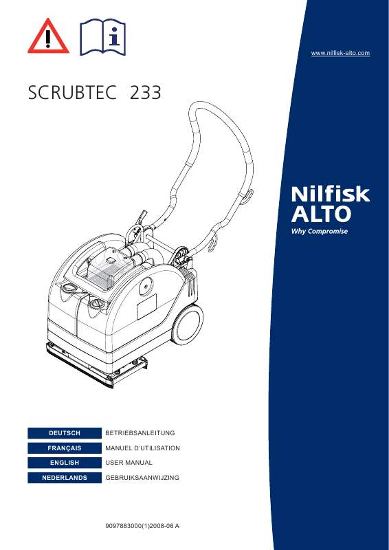 Guide utilisation NILFISK SCRUBTEC 233  de la marque NILFISK