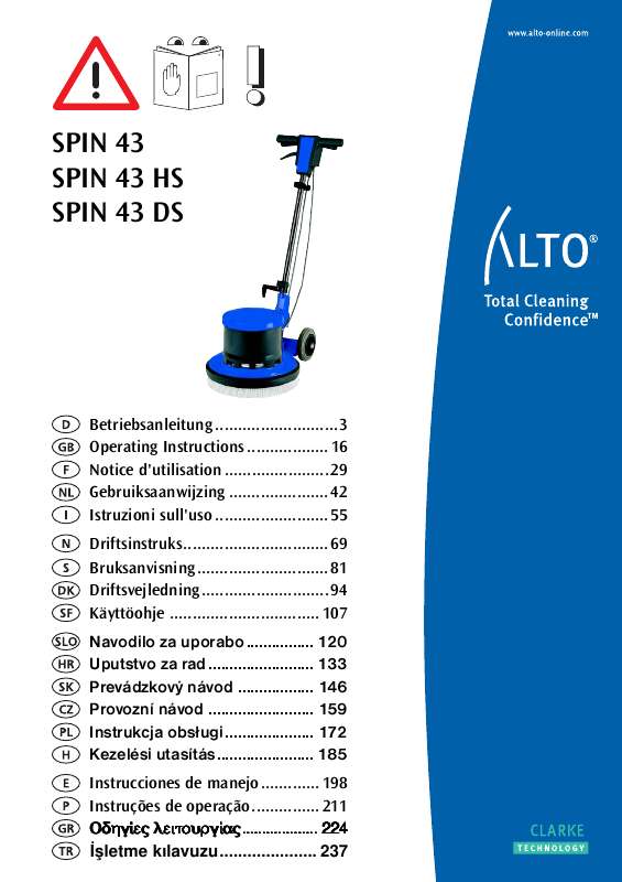 Guide utilisation NILFISK SPIN 43 DUO SPEED  de la marque NILFISK