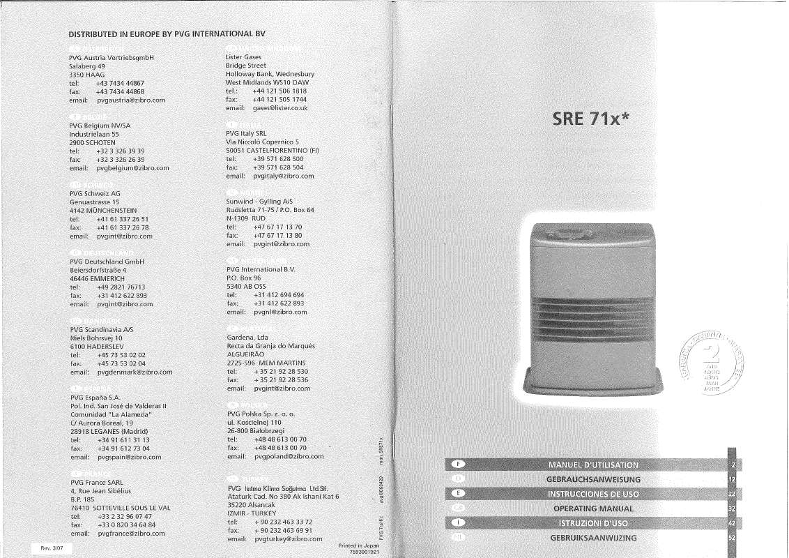 Guide utilisation  PVG SRE71X  de la marque PVG