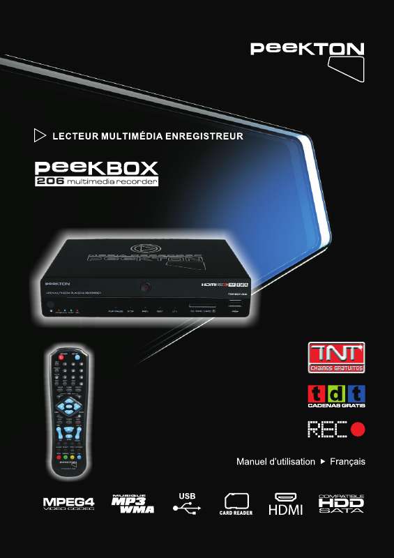 Guide utilisation PEEKTON PEEKBOX 206  de la marque PEEKTON