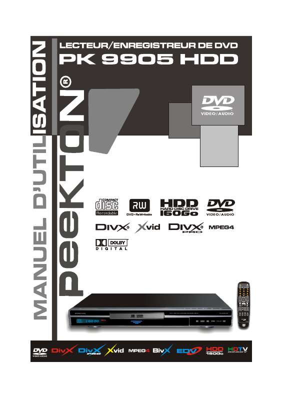Guide utilisation PEEKTON PK 9905 HDD  de la marque PEEKTON