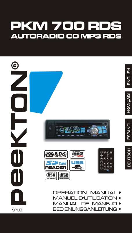 Guide utilisation PEEKTON PK M 700 RDS  de la marque PEEKTON