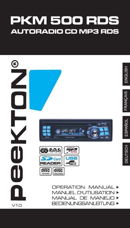 Guide utilisation PEEKTON PKM 500 RDS  de la marque PEEKTON