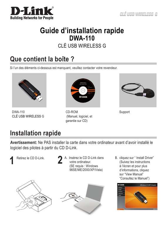 Guide utilisation D-LINK DWA-110  de la marque D-LINK
