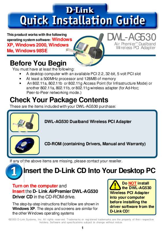 Guide utilisation D-LINK DWL-AG530  de la marque D-LINK