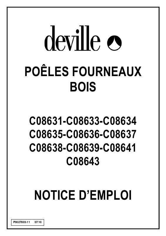 Guide utilisation DEVILLE C08631 de la marque DEVILLE