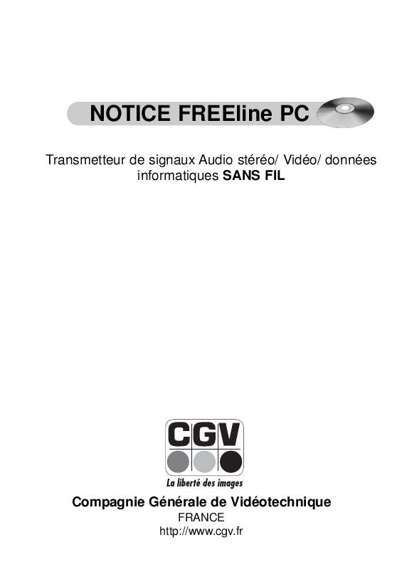 Guide utilisation  CGV FREELINE PC  de la marque CGV