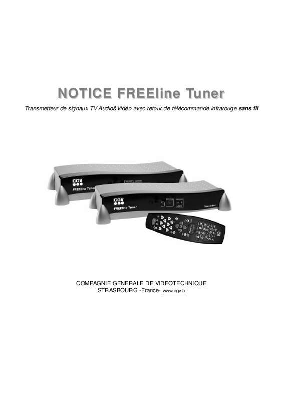Guide utilisation  CGV FREELINE TUNER  de la marque CGV