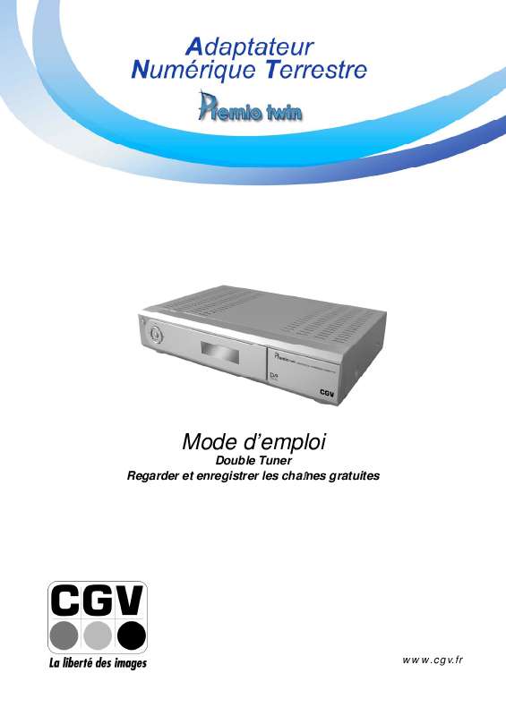 Guide utilisation CGV PREMIO TWIN  de la marque CGV