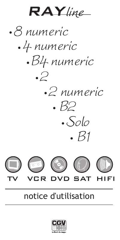 Guide utilisation CGV RAYLINE 2 NUMERIC  de la marque CGV
