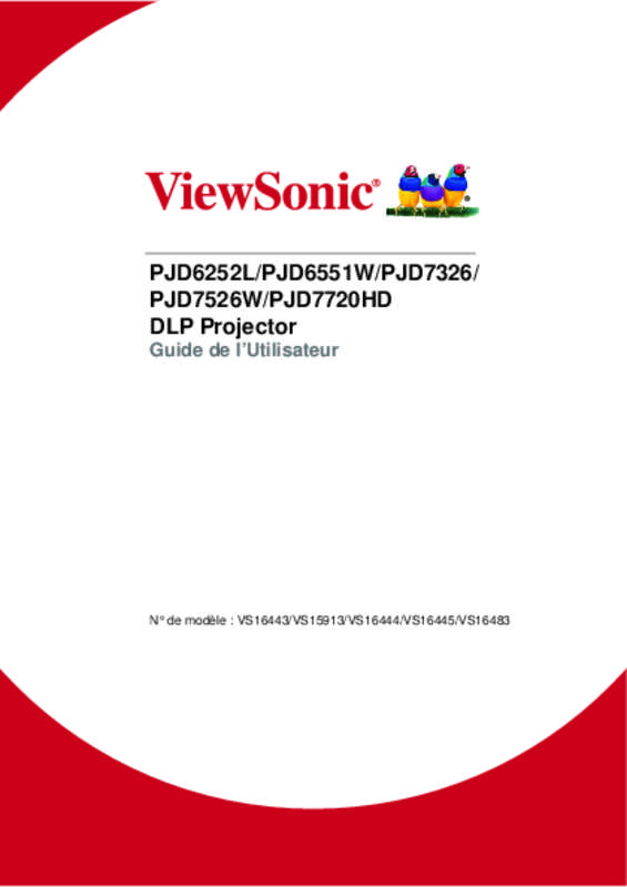 Guide utilisation VIEWSONIC PJD7526W  de la marque VIEWSONIC