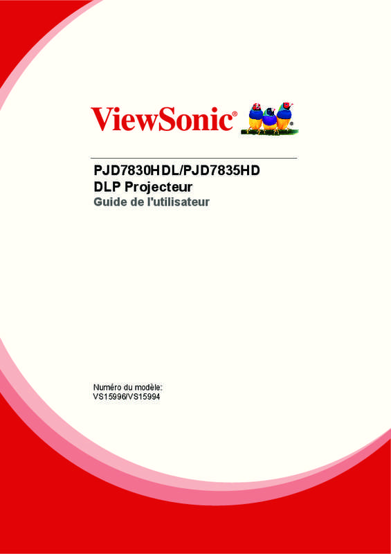 Guide utilisation VIEWSONIC PJD7835HD  de la marque VIEWSONIC
