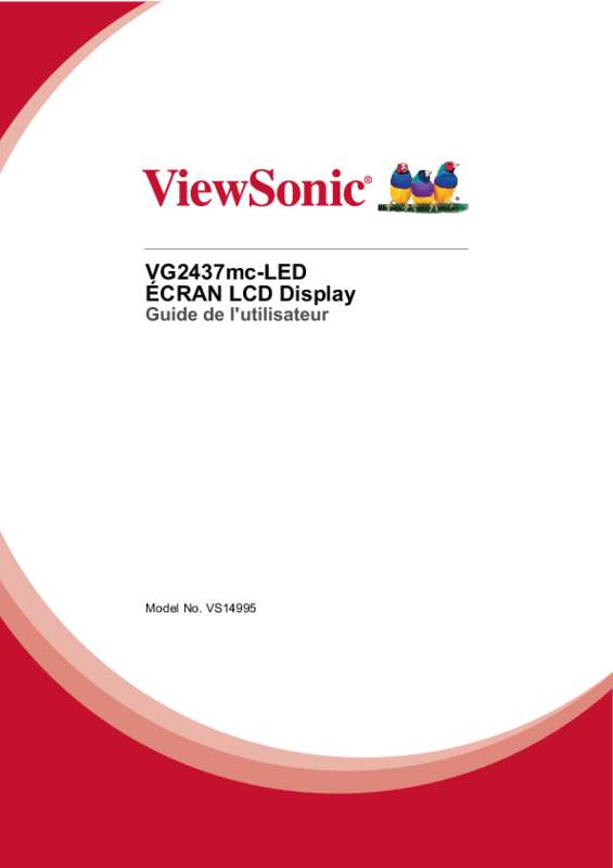 Guide utilisation VIEWSONIC VG2437MC-LED  de la marque VIEWSONIC