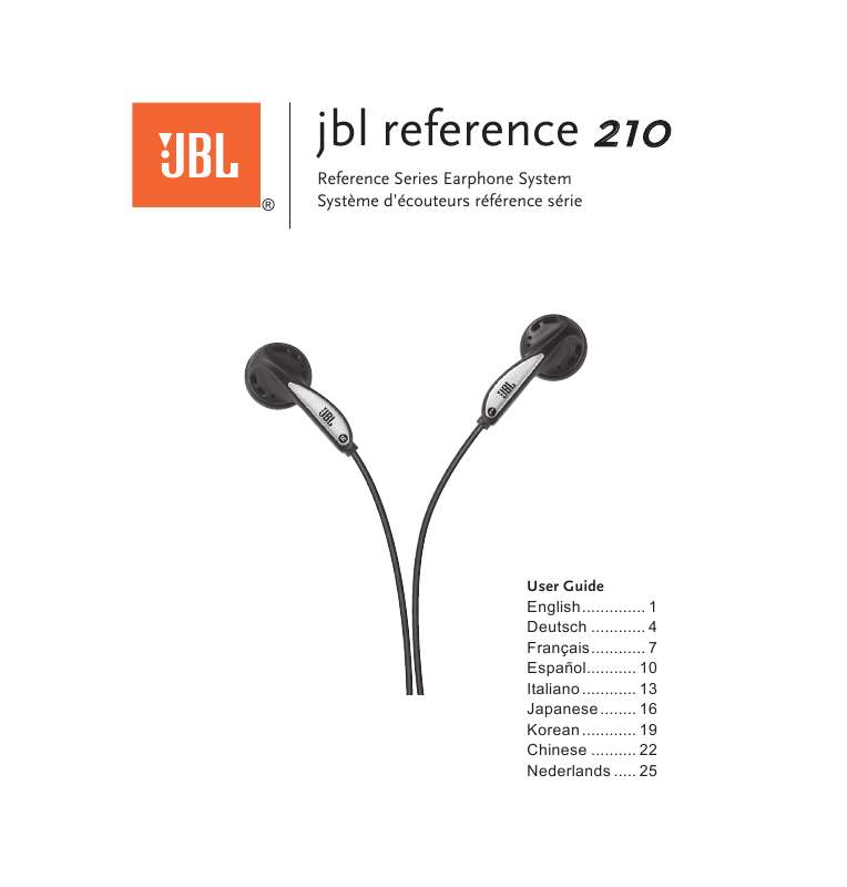 Guide utilisation  JBL REFERENCE 210  de la marque JBL