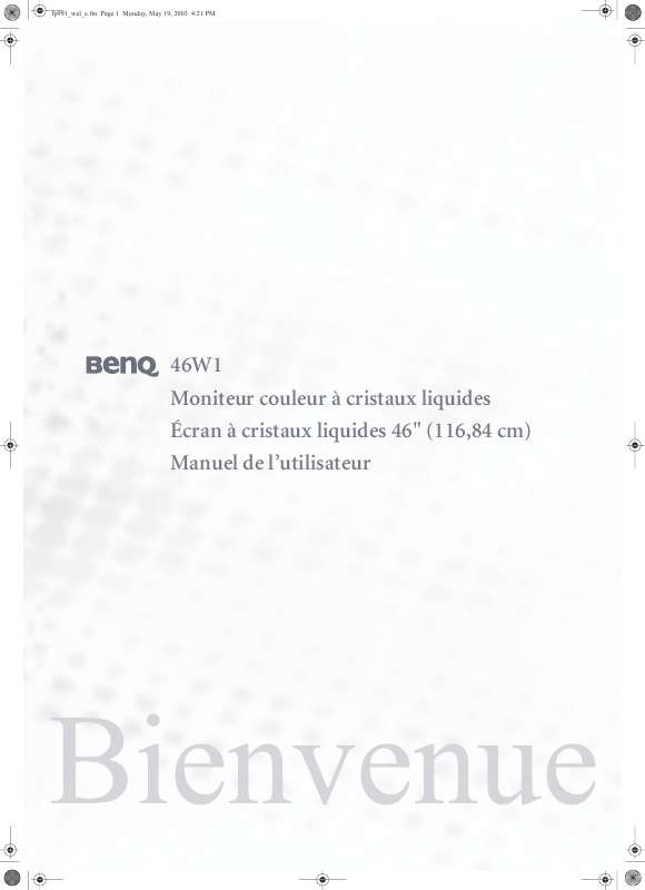 Guide utilisation  BENQ 46W  de la marque BENQ