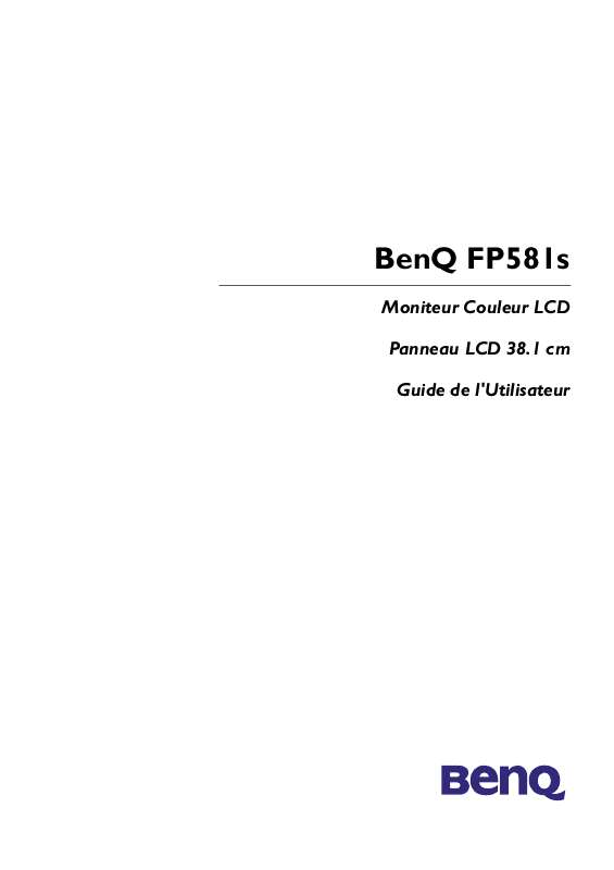 Guide utilisation  BENQ FP581S  de la marque BENQ