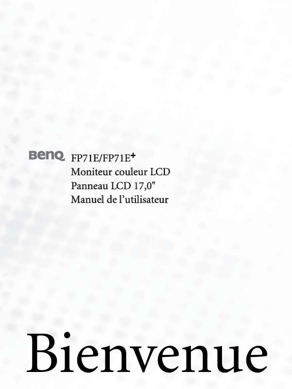 Guide utilisation BENQ FP71E  de la marque BENQ