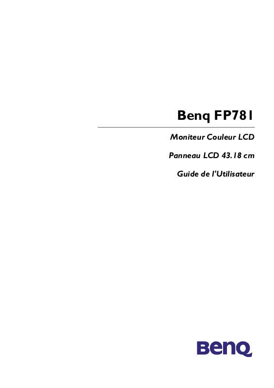 Guide utilisation BENQ FP781S  de la marque BENQ