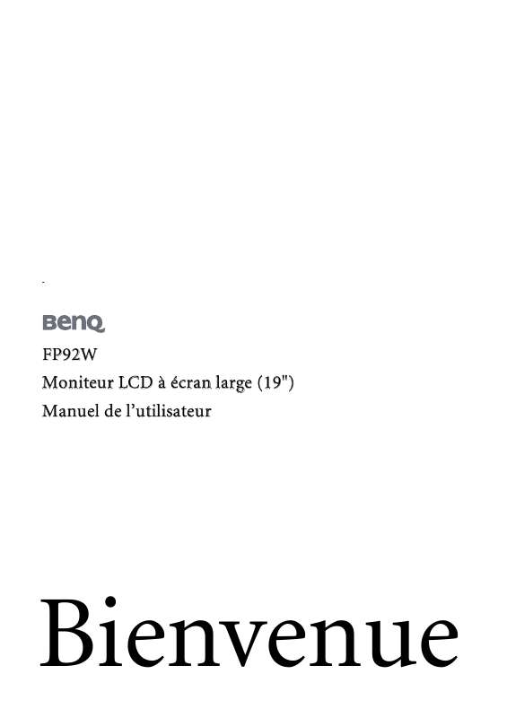 Guide utilisation BENQ FP92W  de la marque BENQ