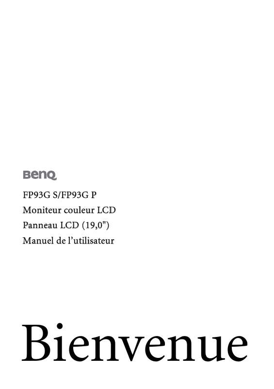 Guide utilisation BENQ FP93G S  de la marque BENQ