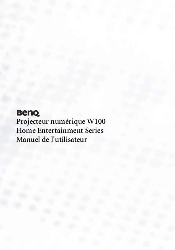 Guide utilisation BENQ W100  de la marque BENQ