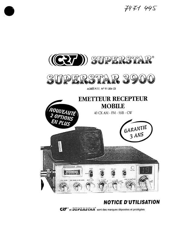 Guide utilisation  SUPERSTAR CB RADIO SUPERSTAR 3900  de la marque SUPERSTAR