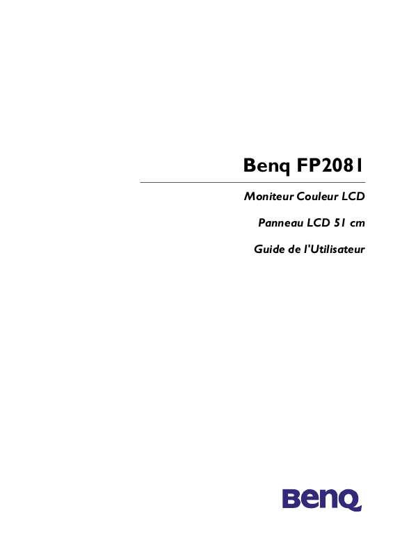 Guide utilisation BENQ FP2081  de la marque BENQ