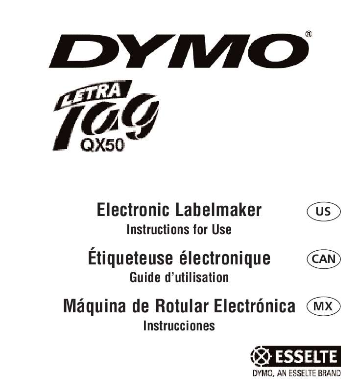 Guide utilisation DYMO LETRATAG QX50  de la marque DYMO