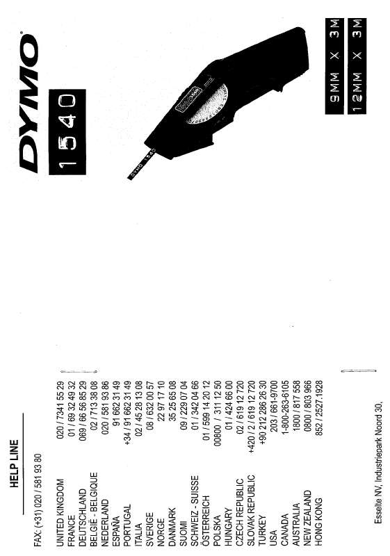 Guide utilisation  DYMO 1540  de la marque DYMO